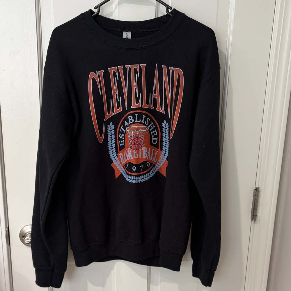 Black Cleveland Basketball Graphic Sweater
